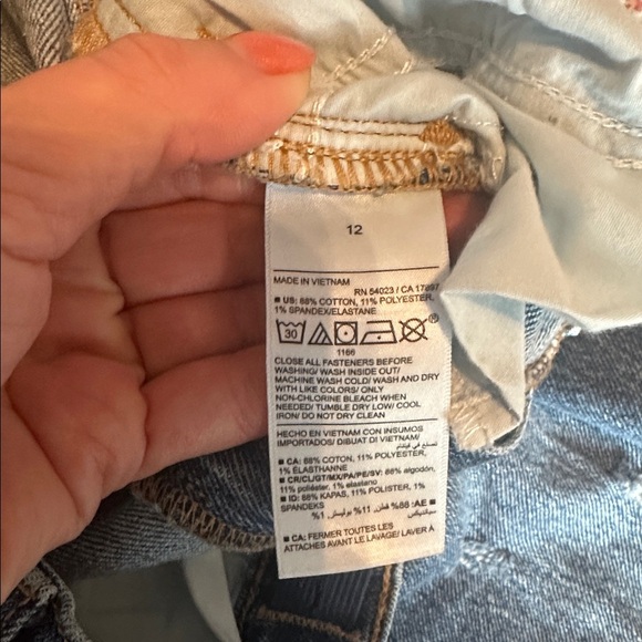 Old Navy High-Rise Flare Distressed Jeans - Classic Blue - Picture 3 of 6